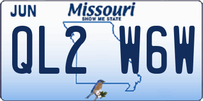 MO license plate QL2W6W