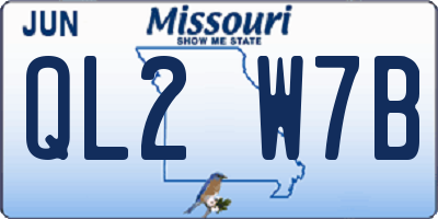 MO license plate QL2W7B