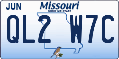 MO license plate QL2W7C