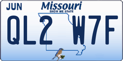 MO license plate QL2W7F
