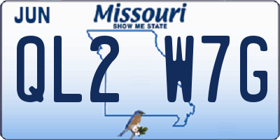 MO license plate QL2W7G