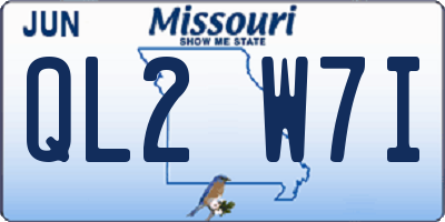 MO license plate QL2W7I