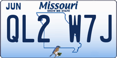 MO license plate QL2W7J
