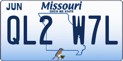MO license plate QL2W7L