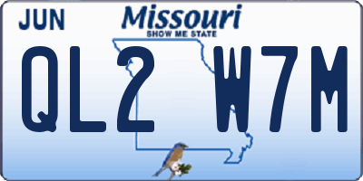 MO license plate QL2W7M