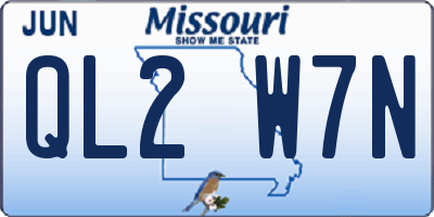 MO license plate QL2W7N