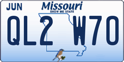 MO license plate QL2W7O