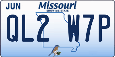 MO license plate QL2W7P
