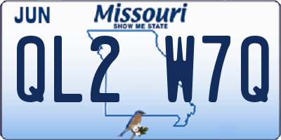 MO license plate QL2W7Q