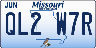 MO license plate QL2W7R