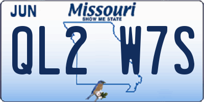 MO license plate QL2W7S