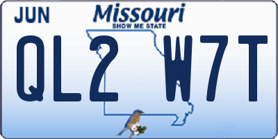 MO license plate QL2W7T