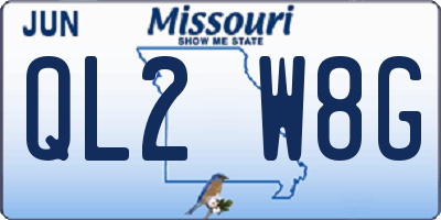 MO license plate QL2W8G