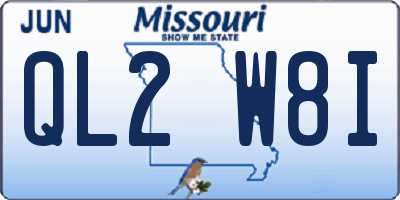 MO license plate QL2W8I