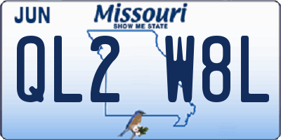 MO license plate QL2W8L