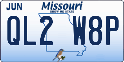 MO license plate QL2W8P
