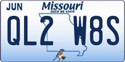 MO license plate QL2W8S