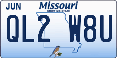 MO license plate QL2W8U