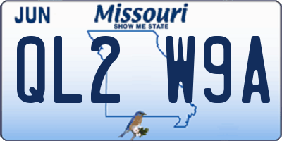 MO license plate QL2W9A