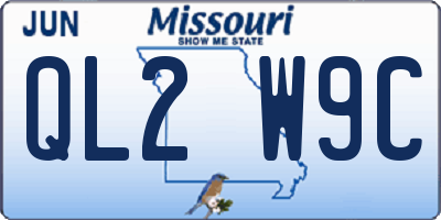 MO license plate QL2W9C