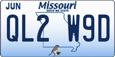 MO license plate QL2W9D
