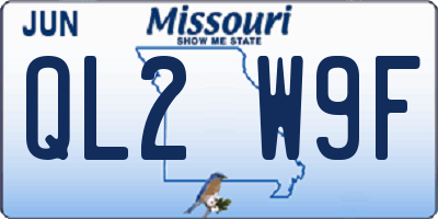 MO license plate QL2W9F