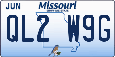 MO license plate QL2W9G