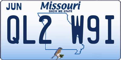 MO license plate QL2W9I