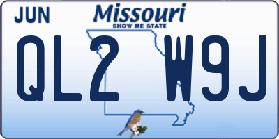 MO license plate QL2W9J