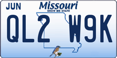 MO license plate QL2W9K