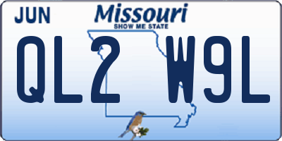 MO license plate QL2W9L