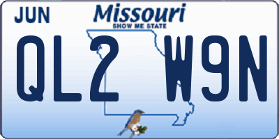 MO license plate QL2W9N