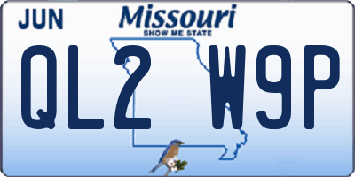 MO license plate QL2W9P