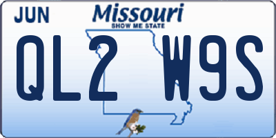 MO license plate QL2W9S