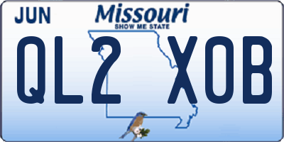 MO license plate QL2X0B