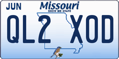 MO license plate QL2X0D