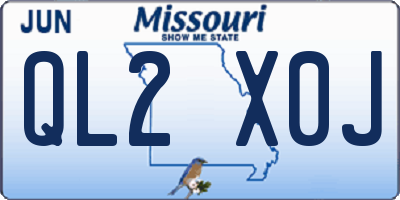 MO license plate QL2X0J