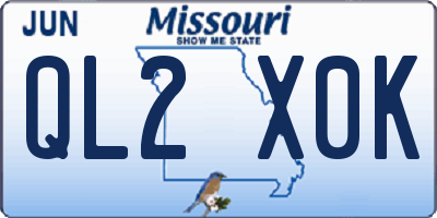 MO license plate QL2X0K