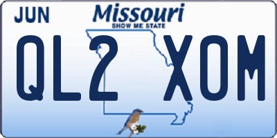 MO license plate QL2X0M