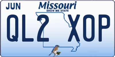 MO license plate QL2X0P