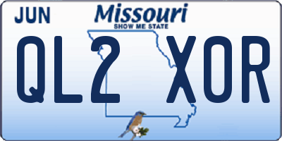 MO license plate QL2X0R