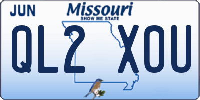 MO license plate QL2X0U