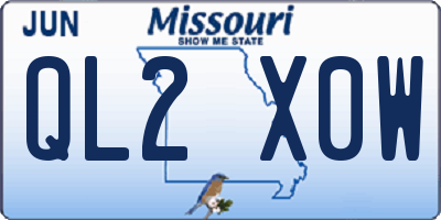 MO license plate QL2X0W