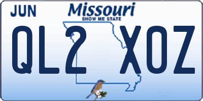 MO license plate QL2X0Z