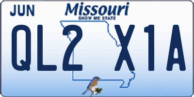 MO license plate QL2X1A