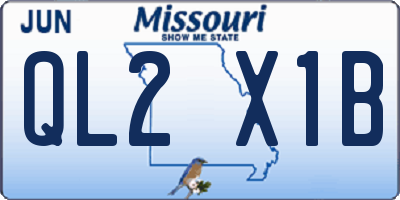MO license plate QL2X1B