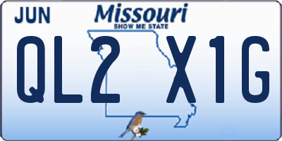 MO license plate QL2X1G