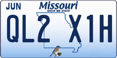 MO license plate QL2X1H