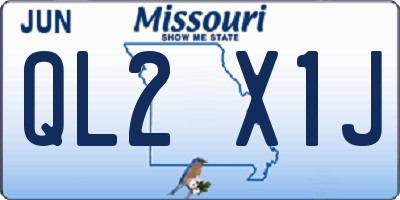 MO license plate QL2X1J