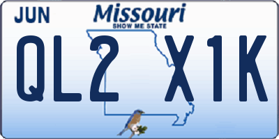 MO license plate QL2X1K